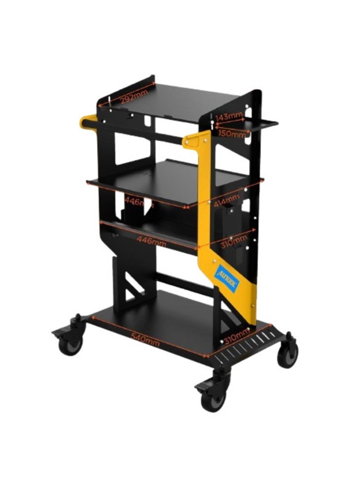 AUTOOL T22 Heavy Duty 3-Tier Rolling Tool Cart - 100kg Capacity Mobile Utility Cart with Locking Casters - Image 2